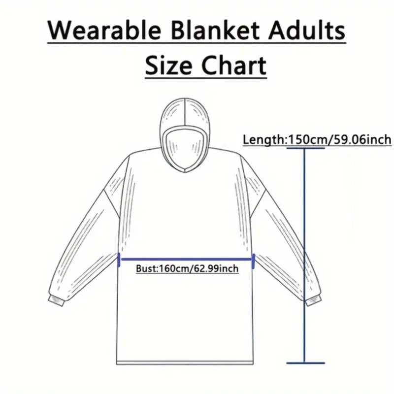 Large Christmas Gift Flannel Blanket Hoodie, Soft Warm Comfortable One-Piece Design, Ideal for Adults and Teens, Winter Home Wear, Cozy Hooded Blanket