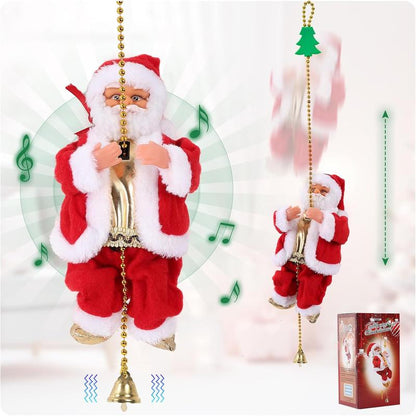 Bring Holiday Cheer Home with the Animated Motorized Climbing Santa - Perfect Musical Decoration for Christmas Fun!