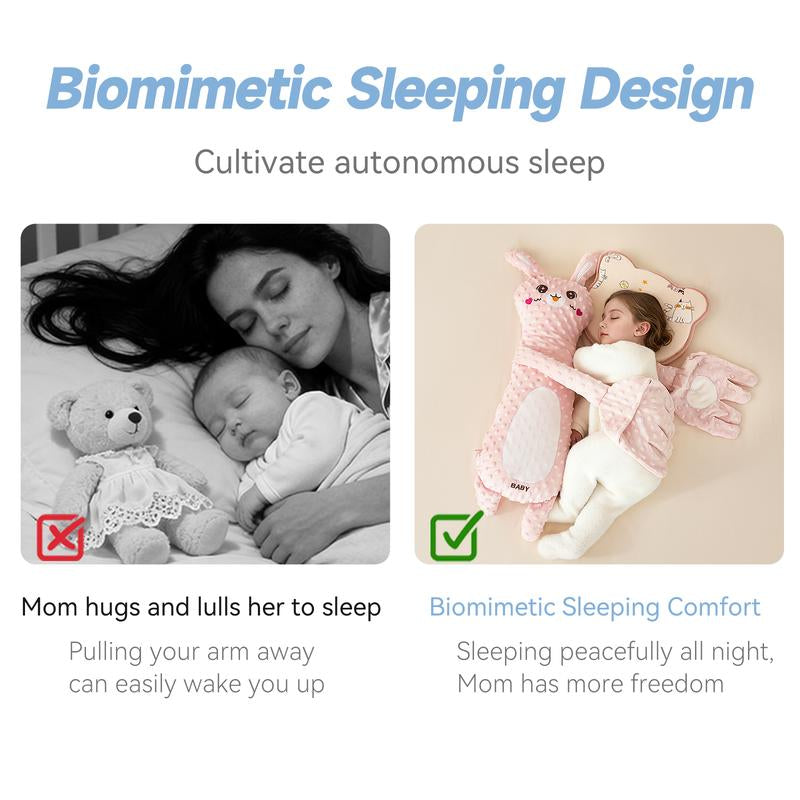 Baby Soothing Hugging Pillow Soft Cotton Animal-Shaped Sleep Aid Cushion with Gentle Patting Cute Big White Goose Design for Infant Comfort