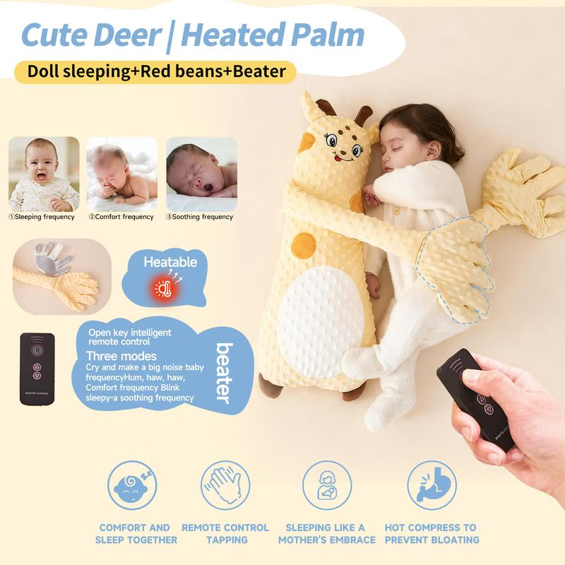 Baby Soothing Hugging Pillow Soft Cotton Animal-Shaped Sleep Aid Cushion with Gentle Patting Cute Big White Goose Design for Infant Comfort