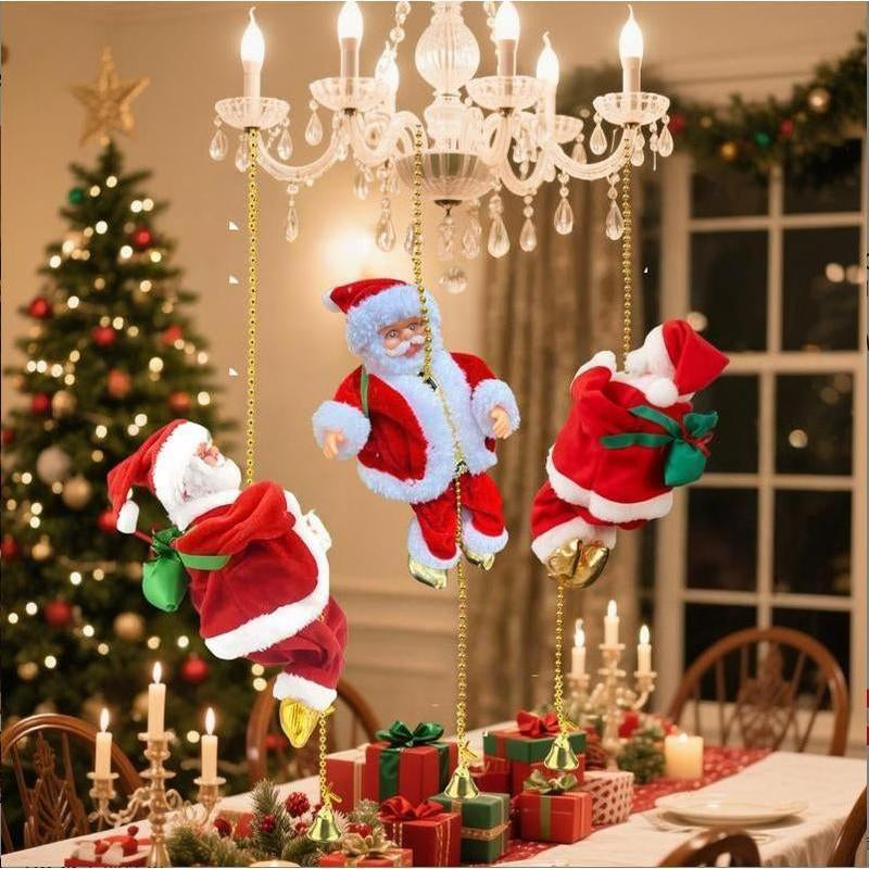Bring Holiday Cheer Home with the Animated Motorized Climbing Santa - Perfect Musical Decoration for Christmas Fun!