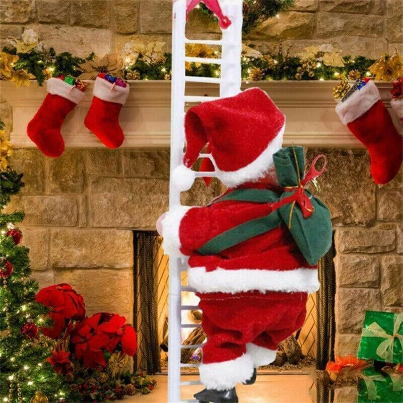 Bring Holiday Cheer Home with the Animated Motorized Climbing Santa - Perfect Musical Decoration for Christmas Fun!